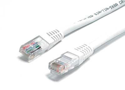 100 ft White Molded Cat 6 Patc