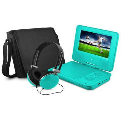 7" DVD Player Bundle Teal