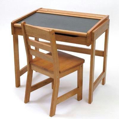 Child Chalkbrd Dsk Chair Pecan