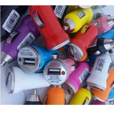 USB Car Charger Bin Multi Clrs