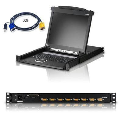 8port LCD KVM w 8 USB KVM Cbl