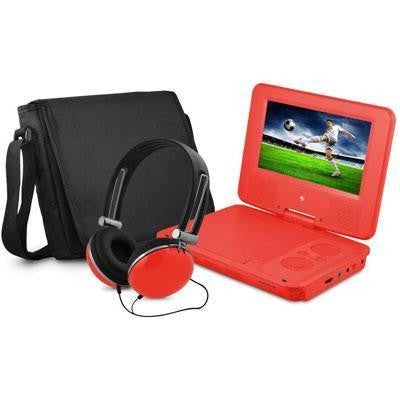 7" DVD Player Bundle Red