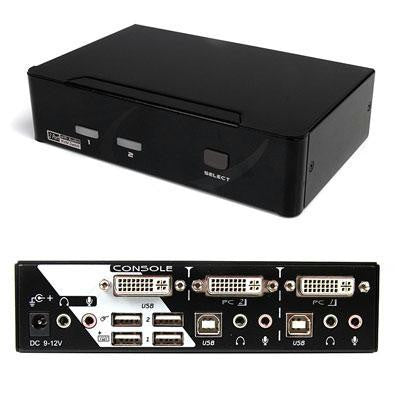 2-Port DVI VGA USB KVM Switch