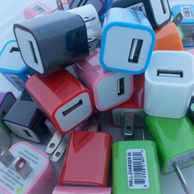 USB Wall Charger Bin Multi Clr